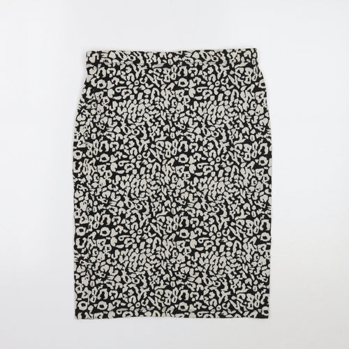 Papaya Womens Black Animal Print Cotton Straight & Pencil Skirt Size 12