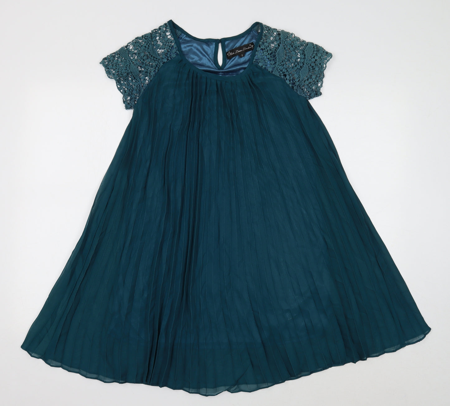 Mela Loves London Womens Green Polyester Trapeze & Swing Size S Round Neck Pullover