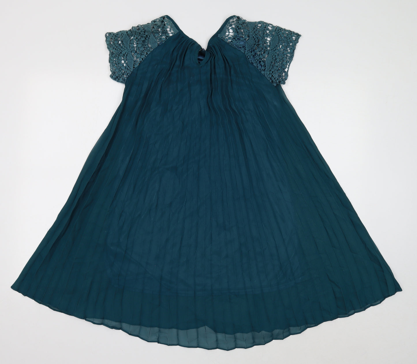 Mela Loves London Womens Green Polyester Trapeze & Swing Size S Round Neck Pullover