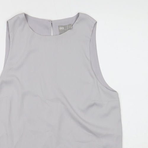 ASOS Womens Grey Polyester Basic Tank Size 14 Boat Neck