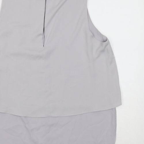 ASOS Womens Grey Polyester Basic Tank Size 14 Boat Neck