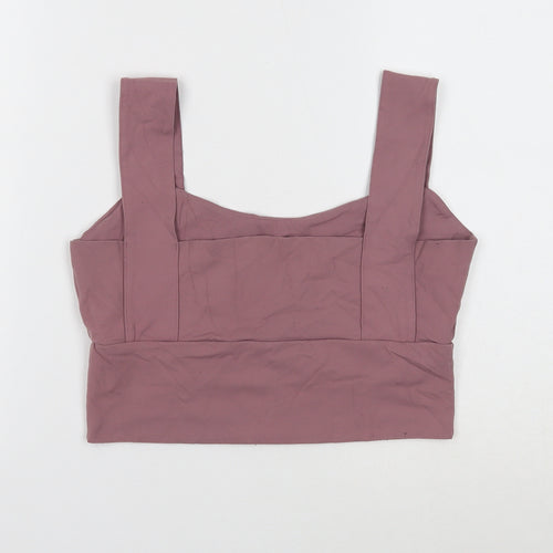 Preworn Womens Purple Nylon Cropped Tank Size XL Scoop Neck