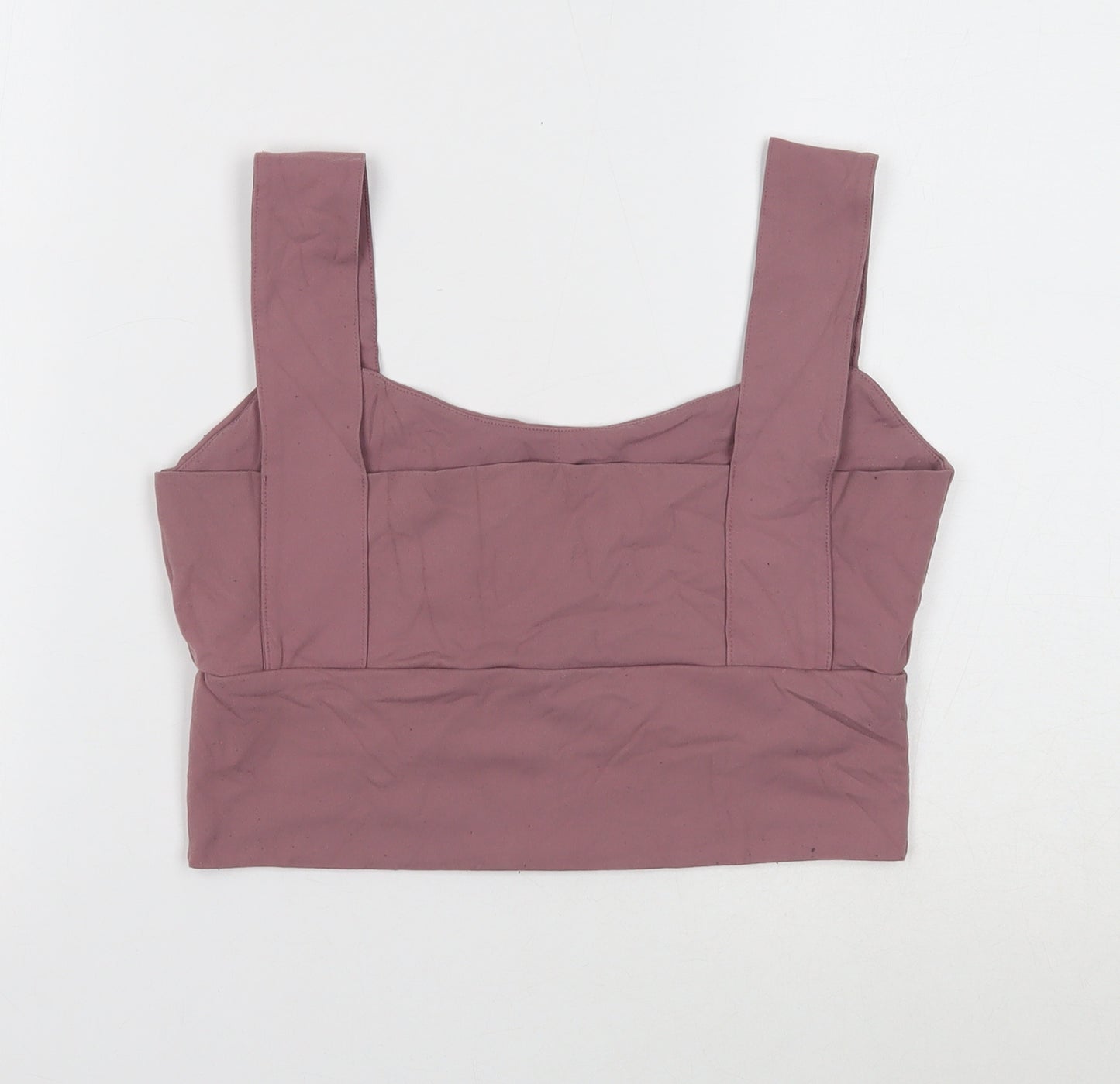 Preworn Womens Purple Nylon Cropped Tank Size XL Scoop Neck