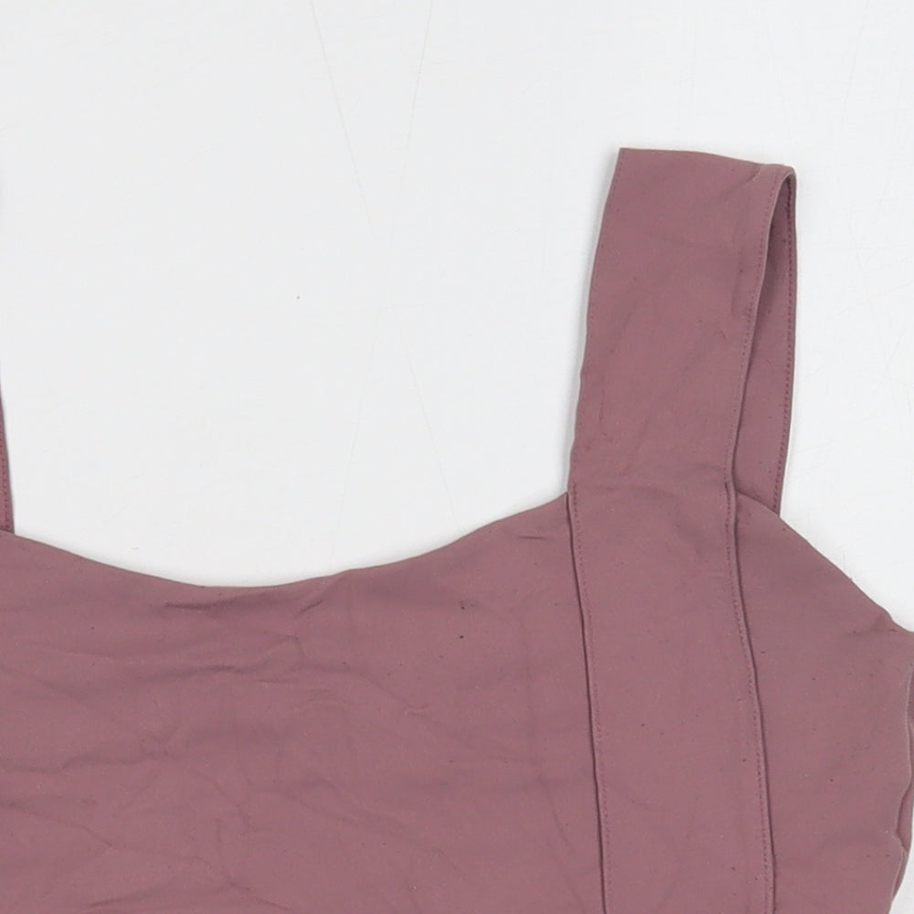 Preworn Womens Purple Nylon Cropped Tank Size XL Scoop Neck