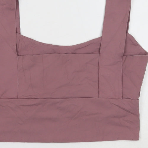 Preworn Womens Purple Nylon Cropped Tank Size XL Scoop Neck