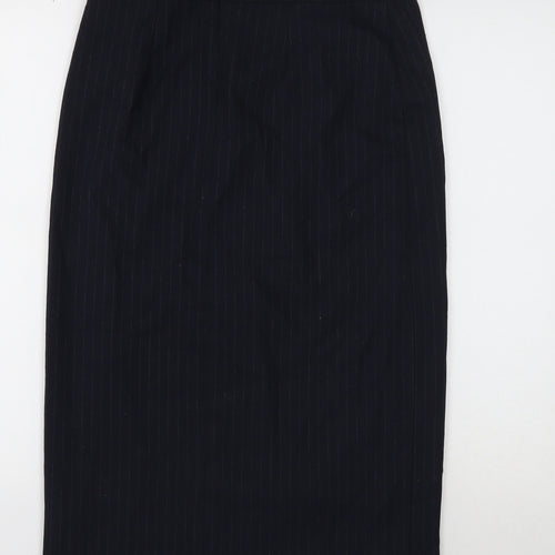 Topshop Womens Blue Geometric Polyester Straight & Pencil Skirt Size 10 Button