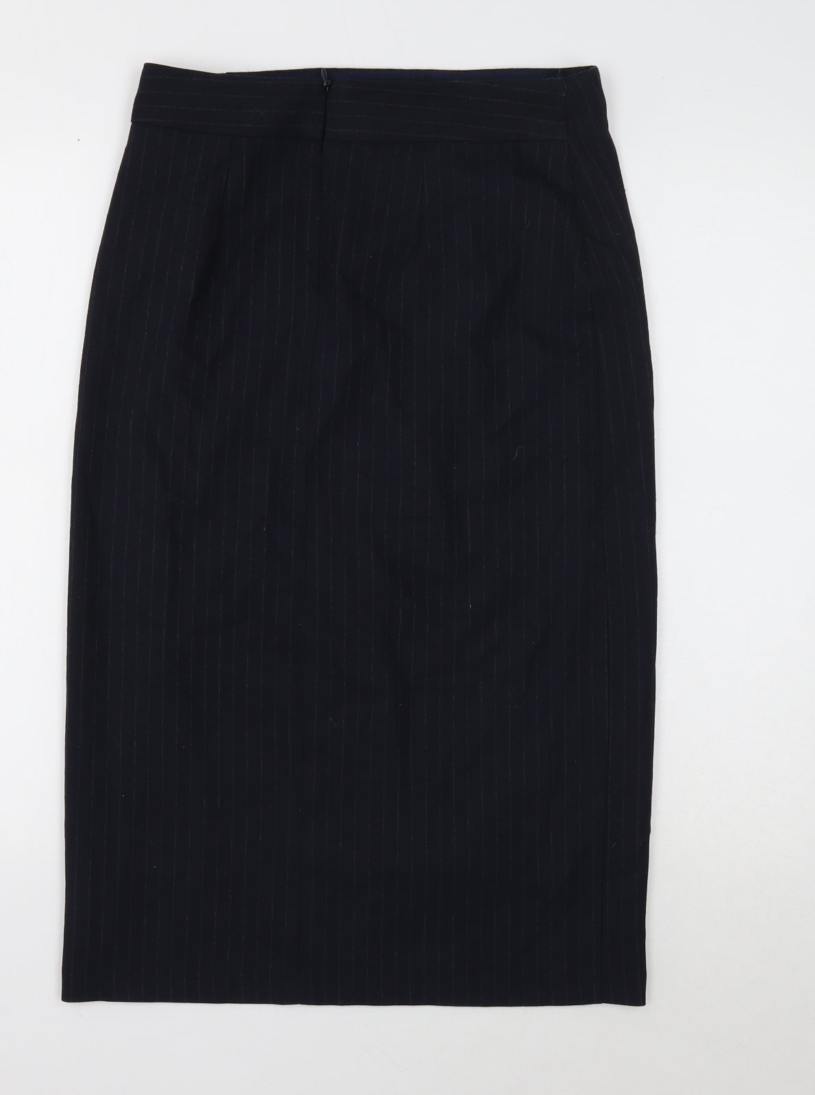 Topshop Womens Blue Geometric Polyester Straight & Pencil Skirt Size 10 Button