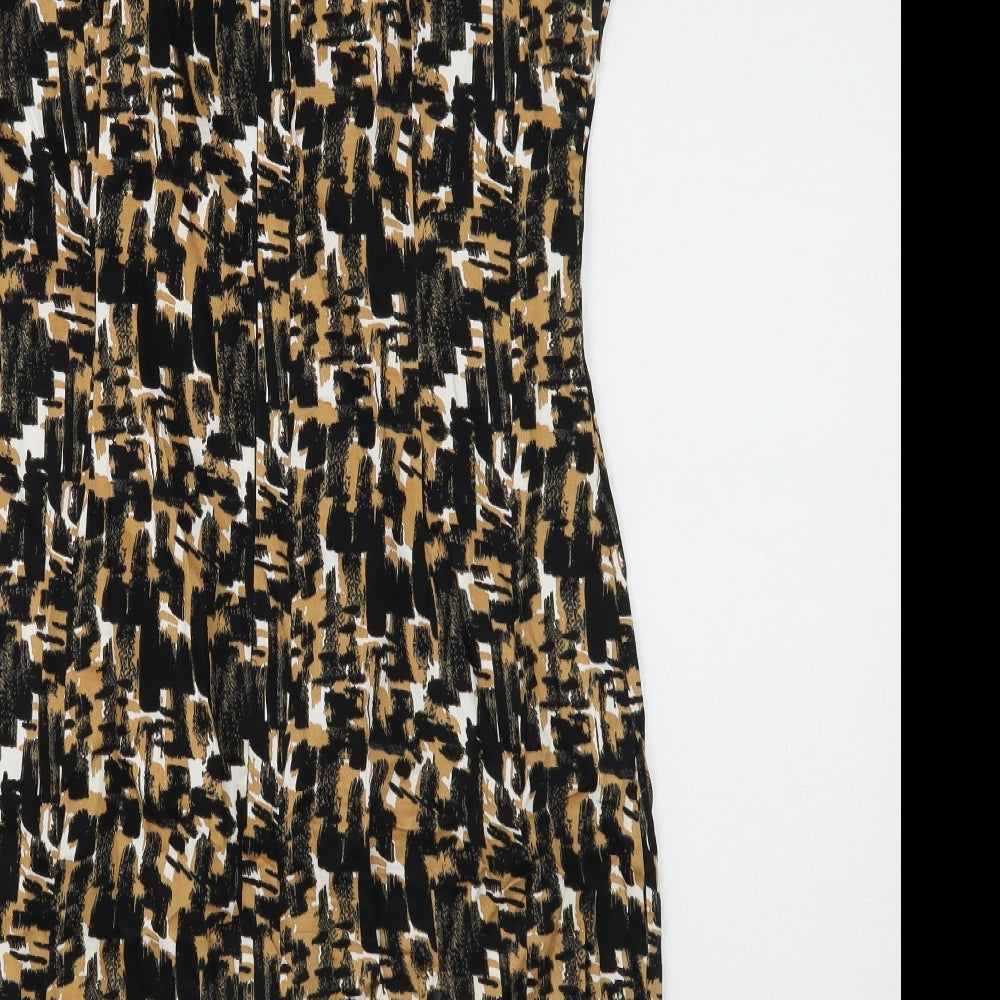 F&F Womens Multicoloured Geometric Cotton Shift Size 16 Boat Neck Zip