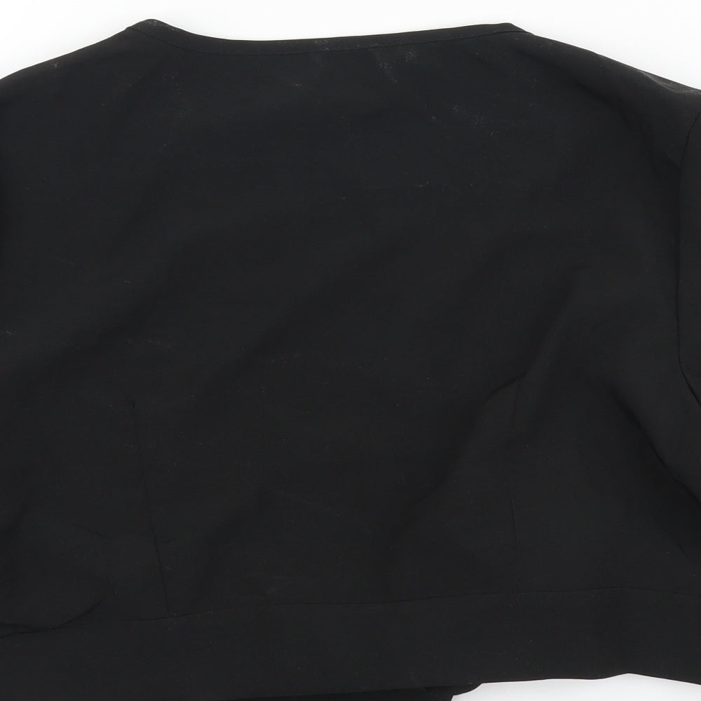 Urbanic Womens Black Polyester Wrap T-Shirt Size S V-Neck