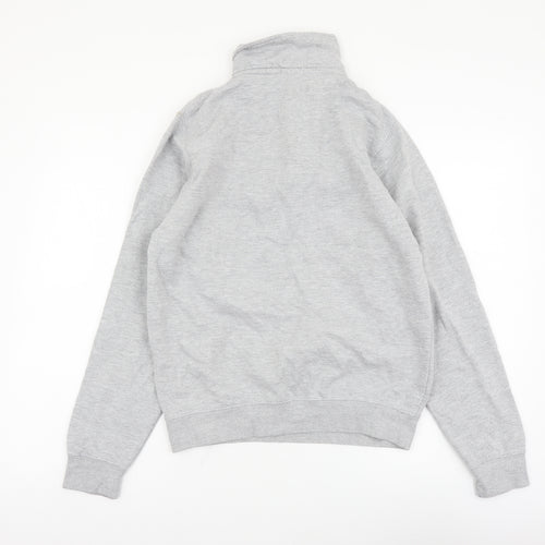 GirlKnowsAll Womens Grey Cotton Pullover Sweatshirt Size S Zip - Oregon Portland