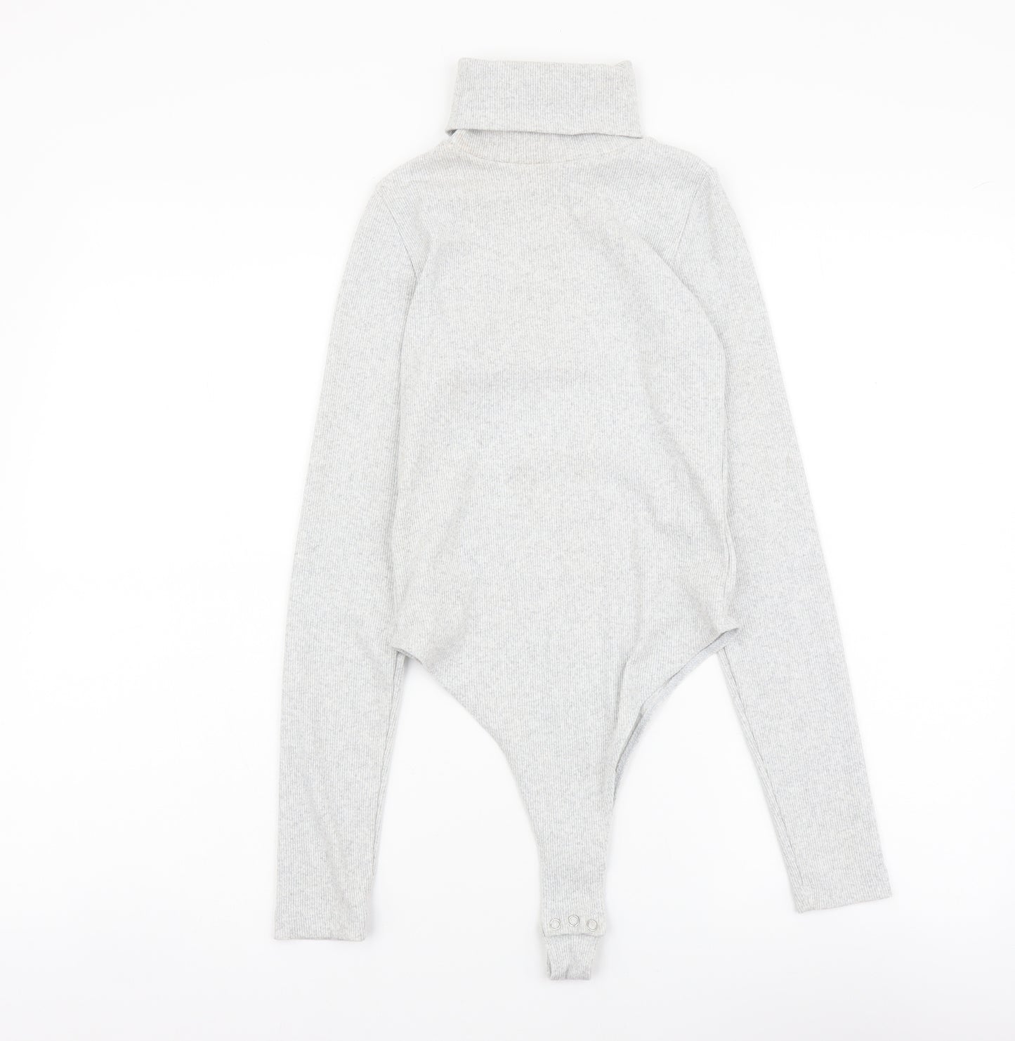 I SAW IT FIRST Womens Grey Cotton Bodysuit One-Piece Size 8 Snap