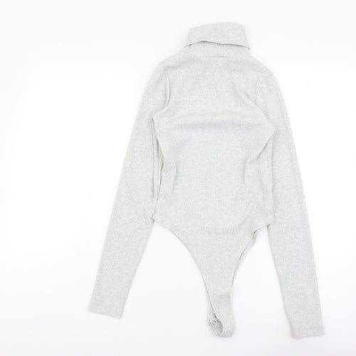 I SAW IT FIRST Womens Grey Cotton Bodysuit One-Piece Size 8 Snap