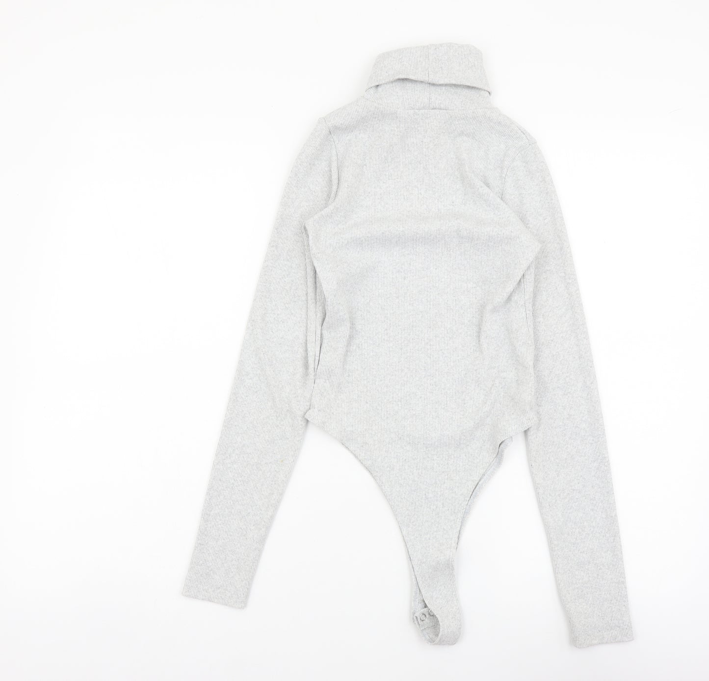 I SAW IT FIRST Womens Grey Cotton Bodysuit One-Piece Size 8 Snap