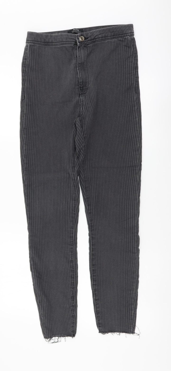 Bershka Womens Grey Cotton Jegging Leggings Size L L27 in