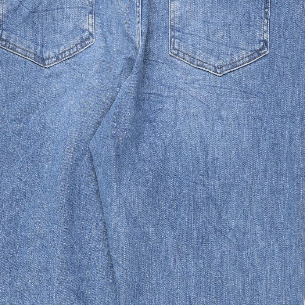 Marks and Spencer Womens Blue Cotton Boyfriend Jeans Size 20 L24 in Regular Button
