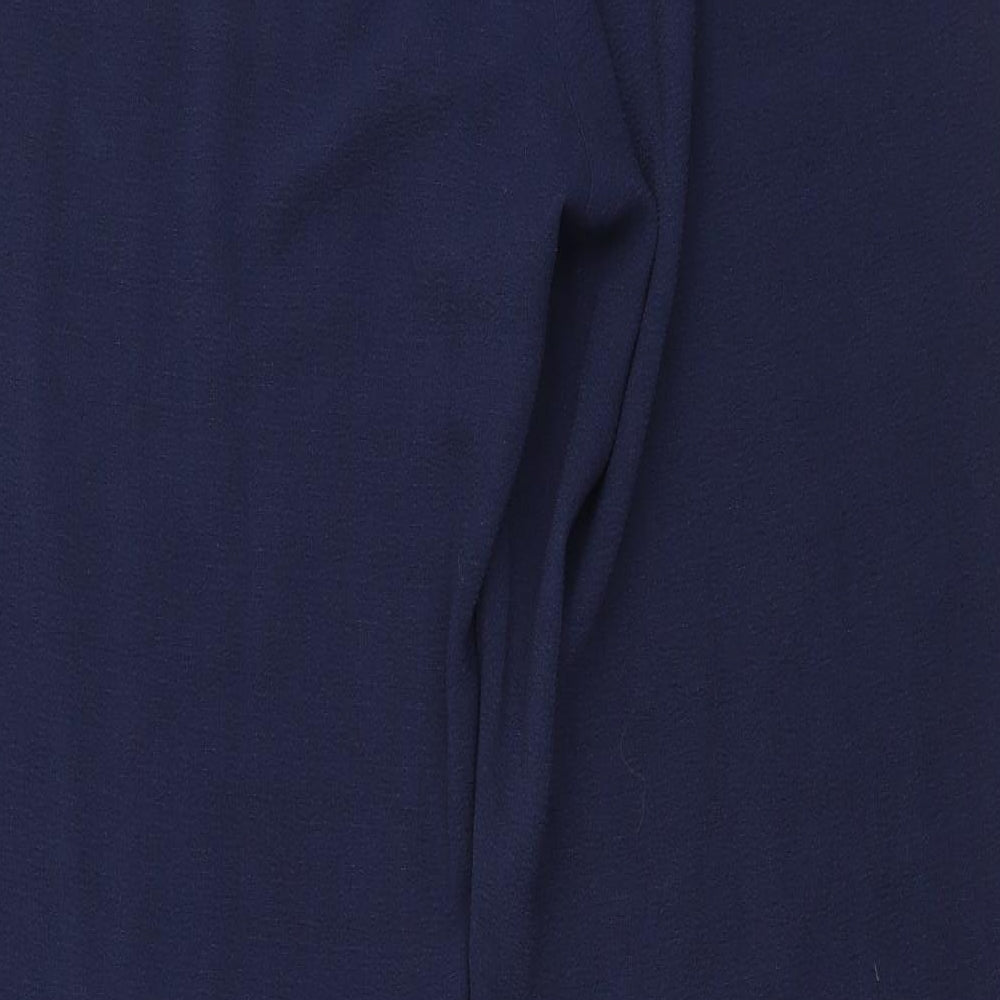EAST Womens Blue Polyester Trousers Size 10 L30 in Regular Button