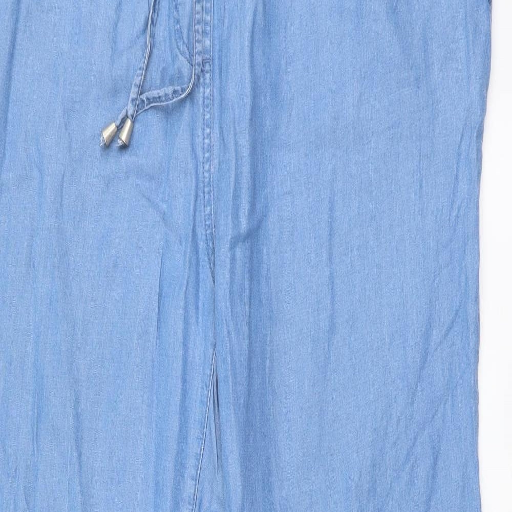 ESMARA Womens Blue Lyocell Trousers Size 18 L28 in Regular Drawstring