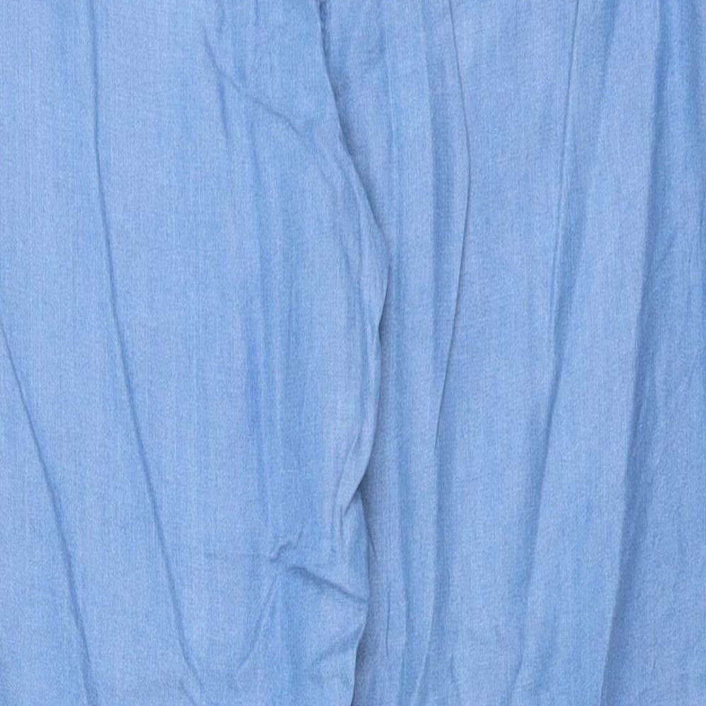 ESMARA Womens Blue Lyocell Trousers Size 18 L28 in Regular Drawstring
