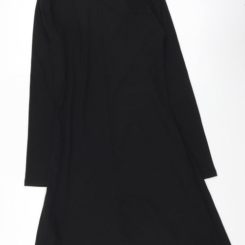 New Look Womens Black Polyester Jumper Dress Size 8 Roll Neck Pullover