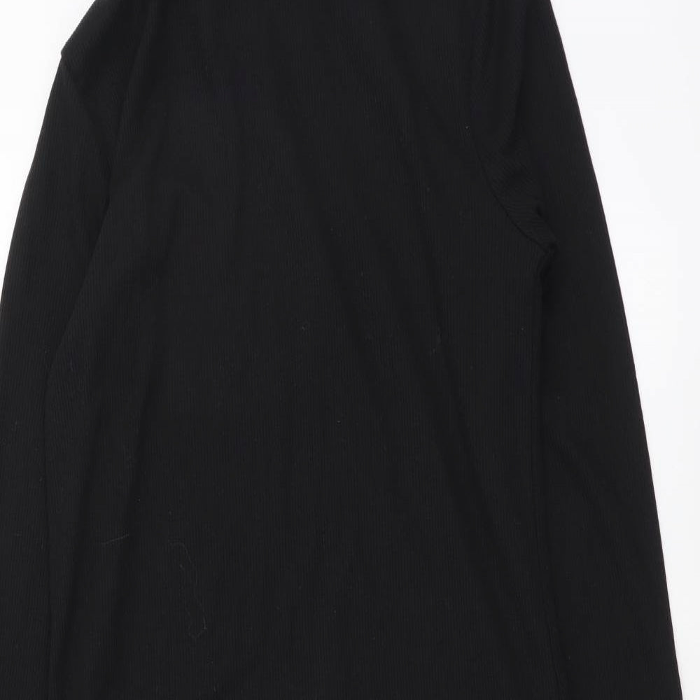 New Look Womens Black Polyester Jumper Dress Size 8 Roll Neck Pullover