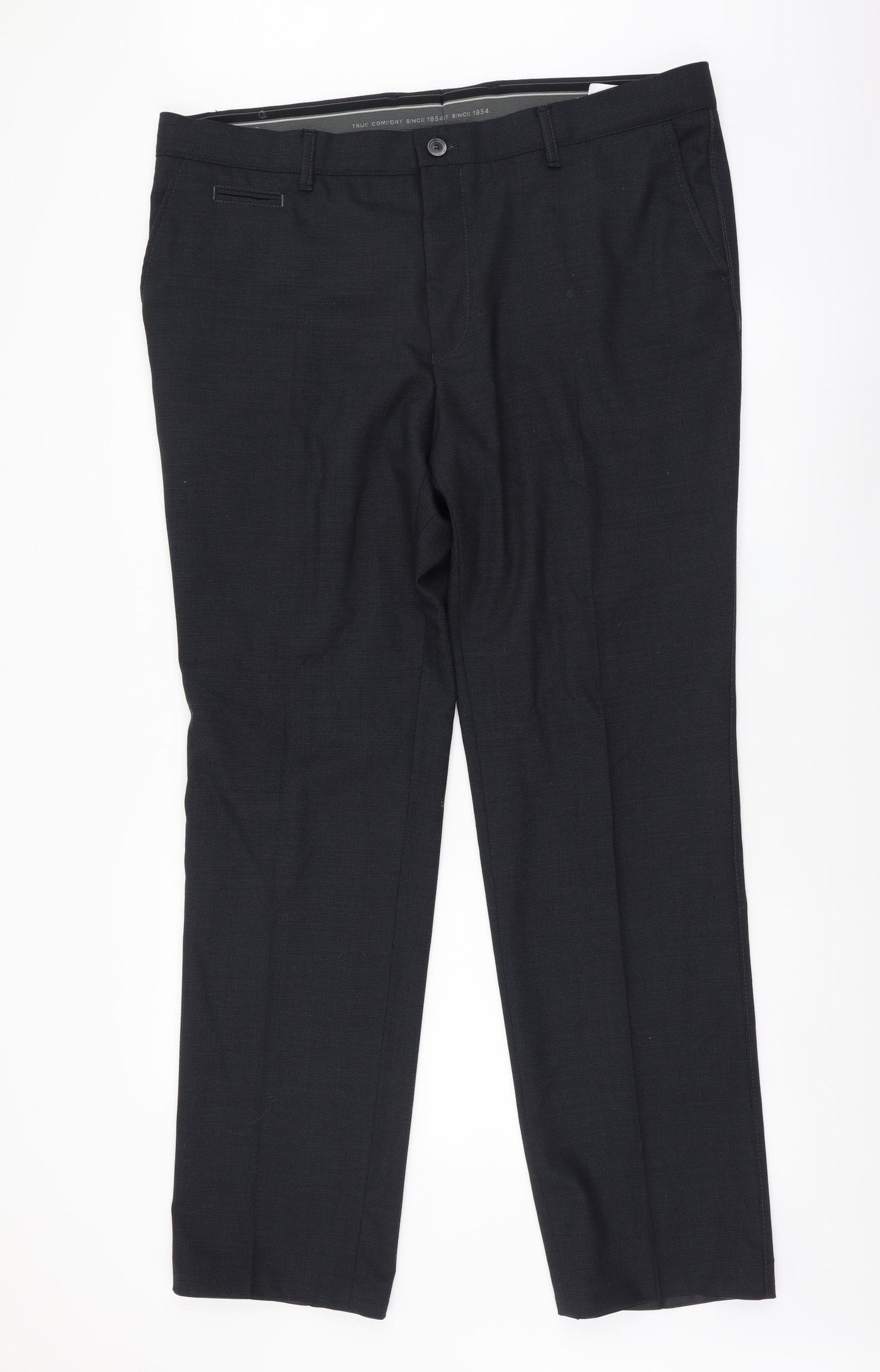 Club of Comfort Mens Blue Wool Dress Pants Trousers Size 40 in L31 in Regular Button