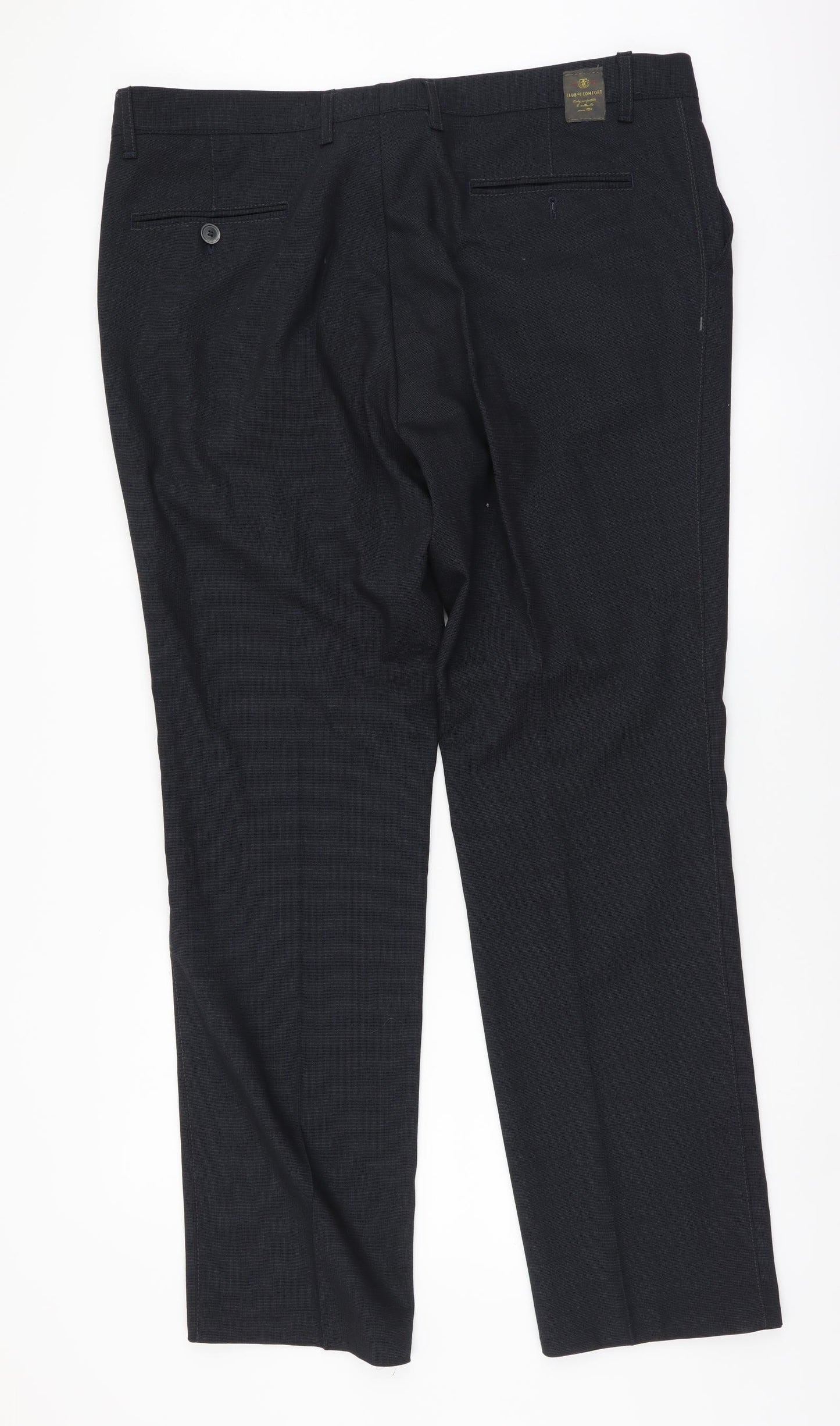 Club of Comfort Mens Blue Wool Dress Pants Trousers Size 40 in L31 in Regular Button