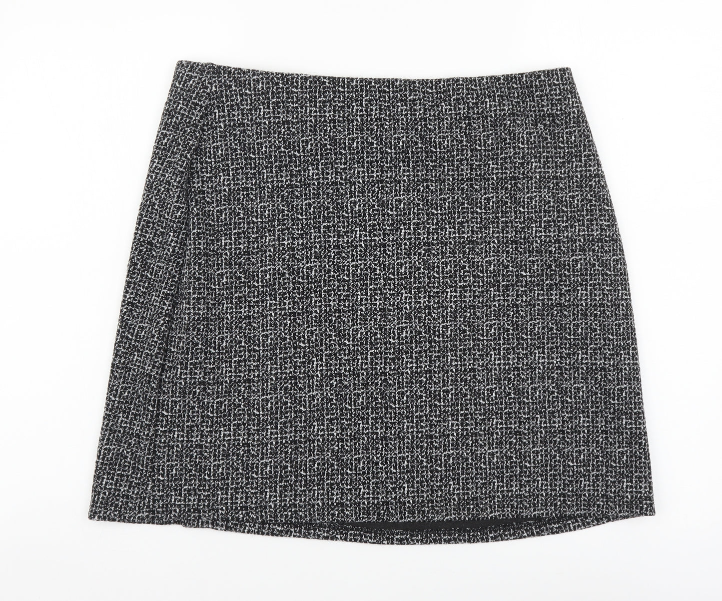 Papaya Womens Grey Geometric Polyester A-Line Skirt Size 12