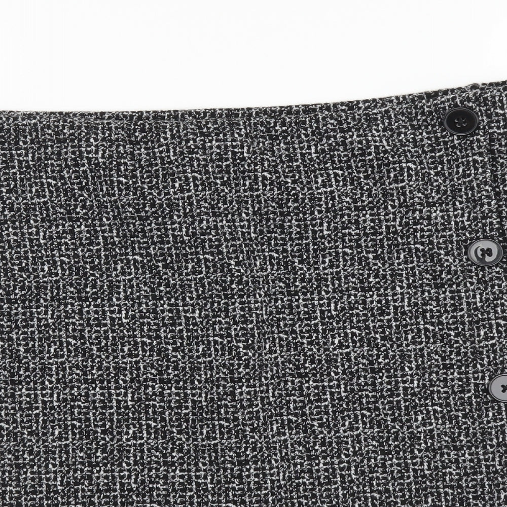 Papaya Womens Grey Geometric Polyester A-Line Skirt Size 12