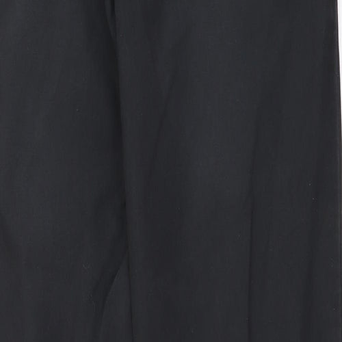Easy Mens Grey Cotton Trousers Size 32 in L31 in Regular Button