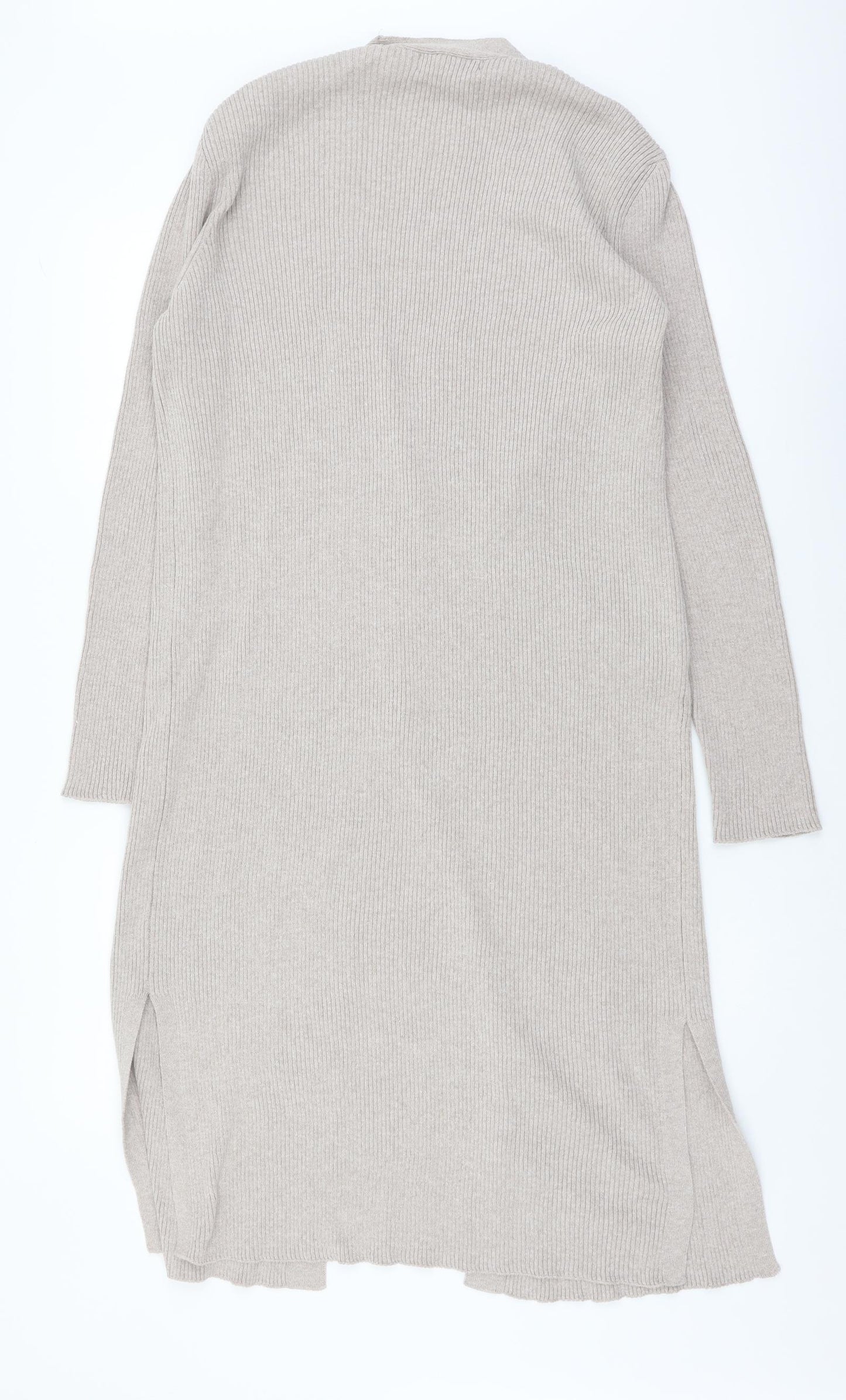 Primark Womens Beige V-Neck Polyester Cardigan Jumper Size M