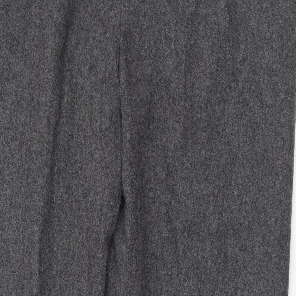 Cotswold Womens Grey Wool Trousers Size 16 L27 in Regular Button