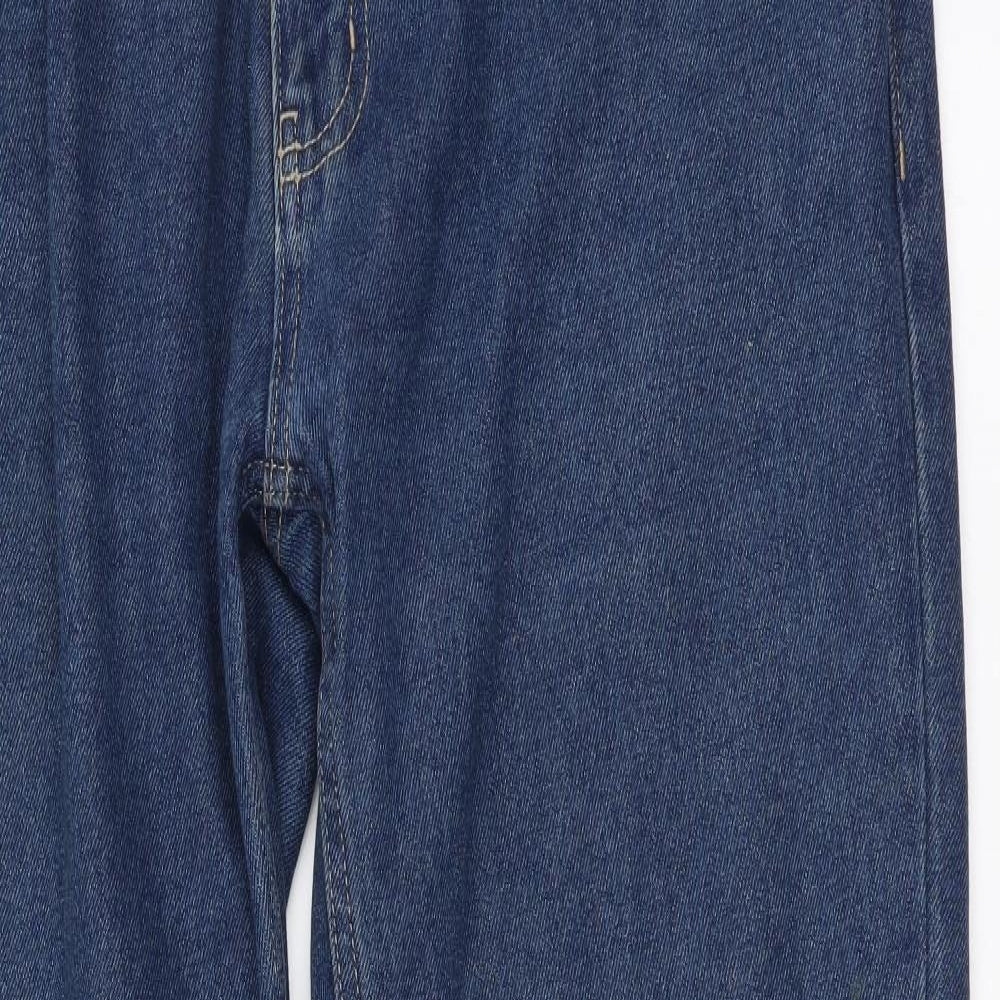 George Mens Blue Cotton Straight Jeans Size 37 in L31 in Regular Button