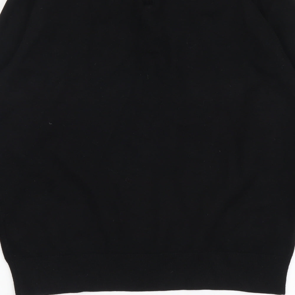 Karen Millen Womens Black Collared Viscose Pullover Jumper Size S