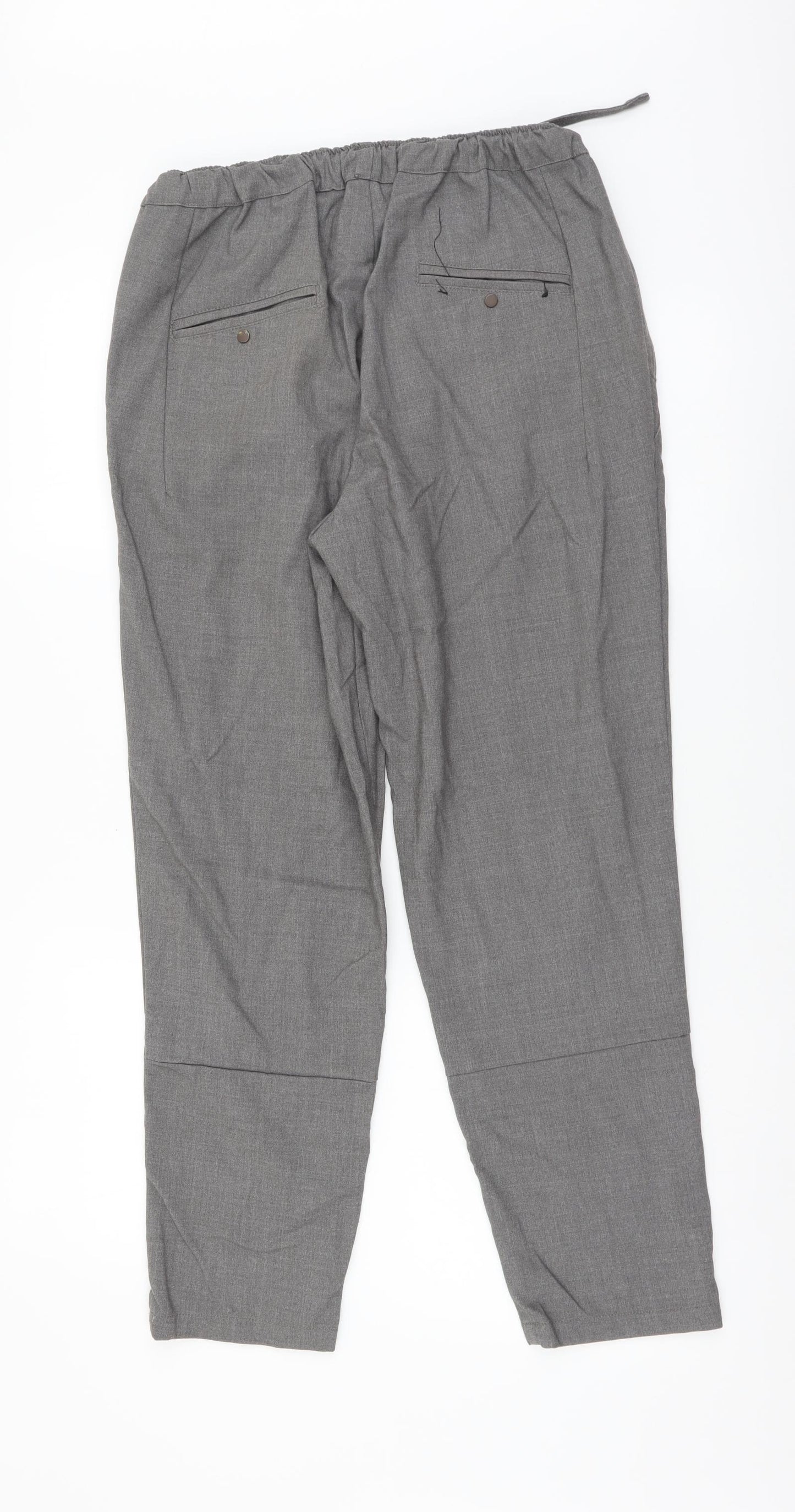 Pull&Bear Womens Grey Polyester Trousers Size M L25 in Regular Drawstring