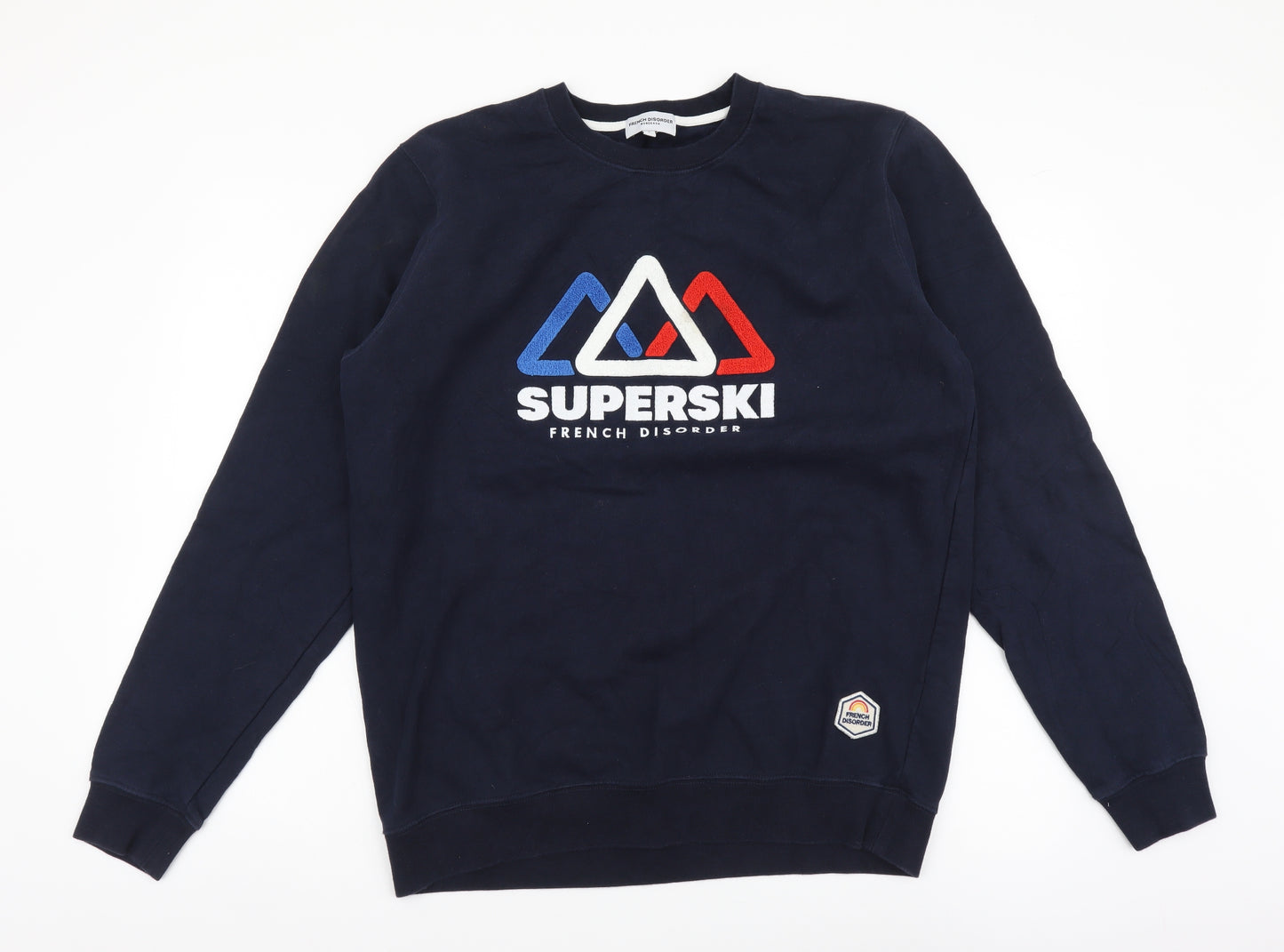 French Disorder Mens Blue Cotton Pullover Sweatshirt Size L - Superski