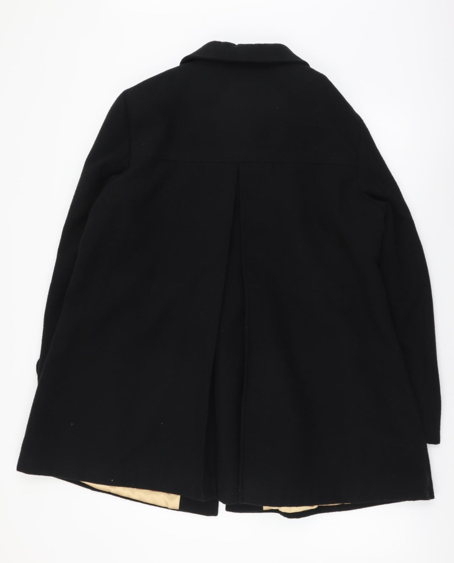 Isle Womens Black Overcoat Coat Size 16 Button