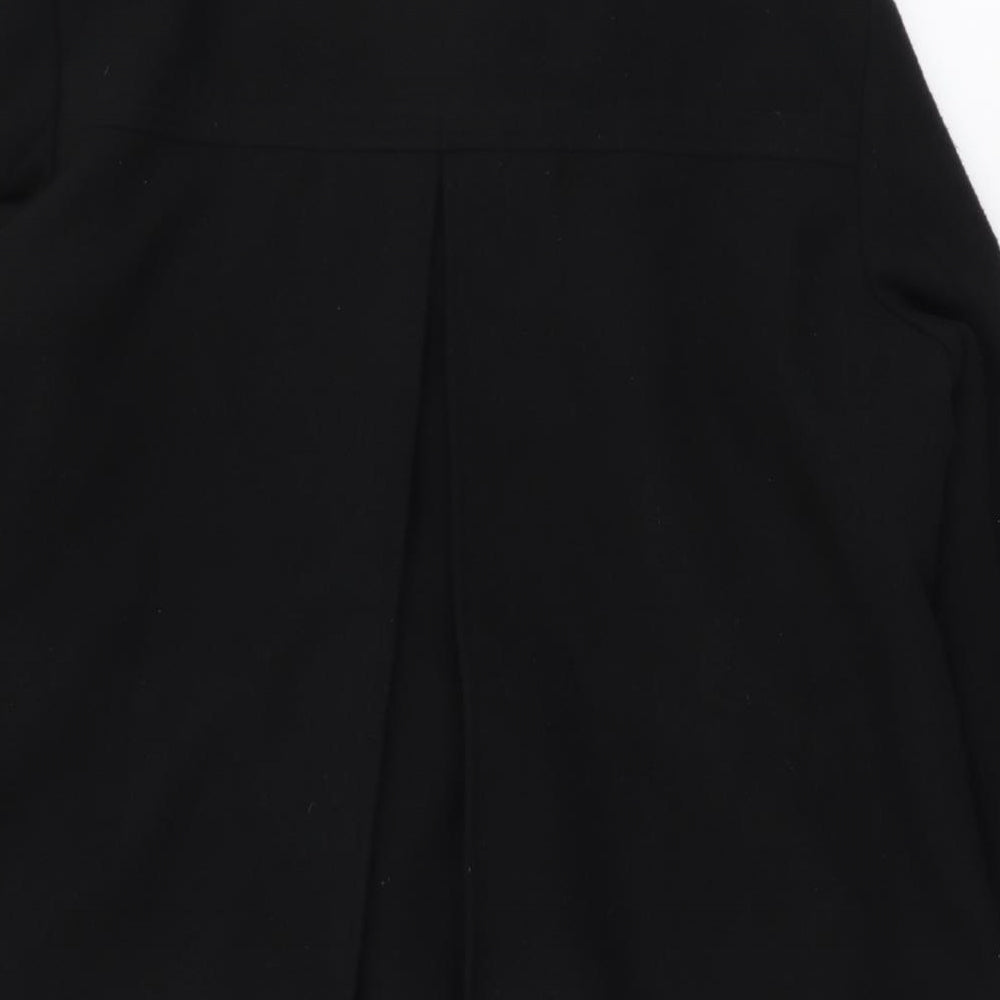 Isle Womens Black Overcoat Coat Size 16 Button