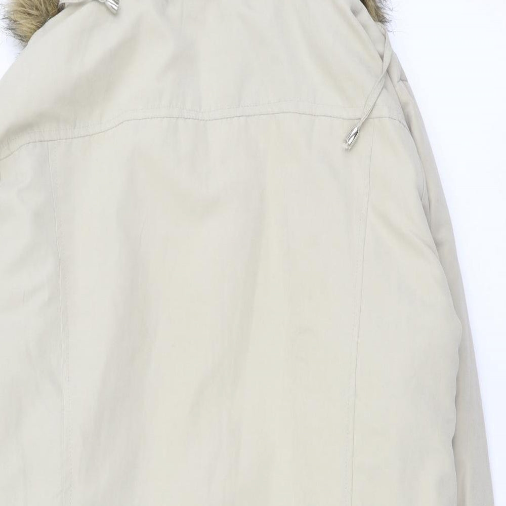 Sarah Hamilton Womens Beige Parka Coat Size 16 Zip