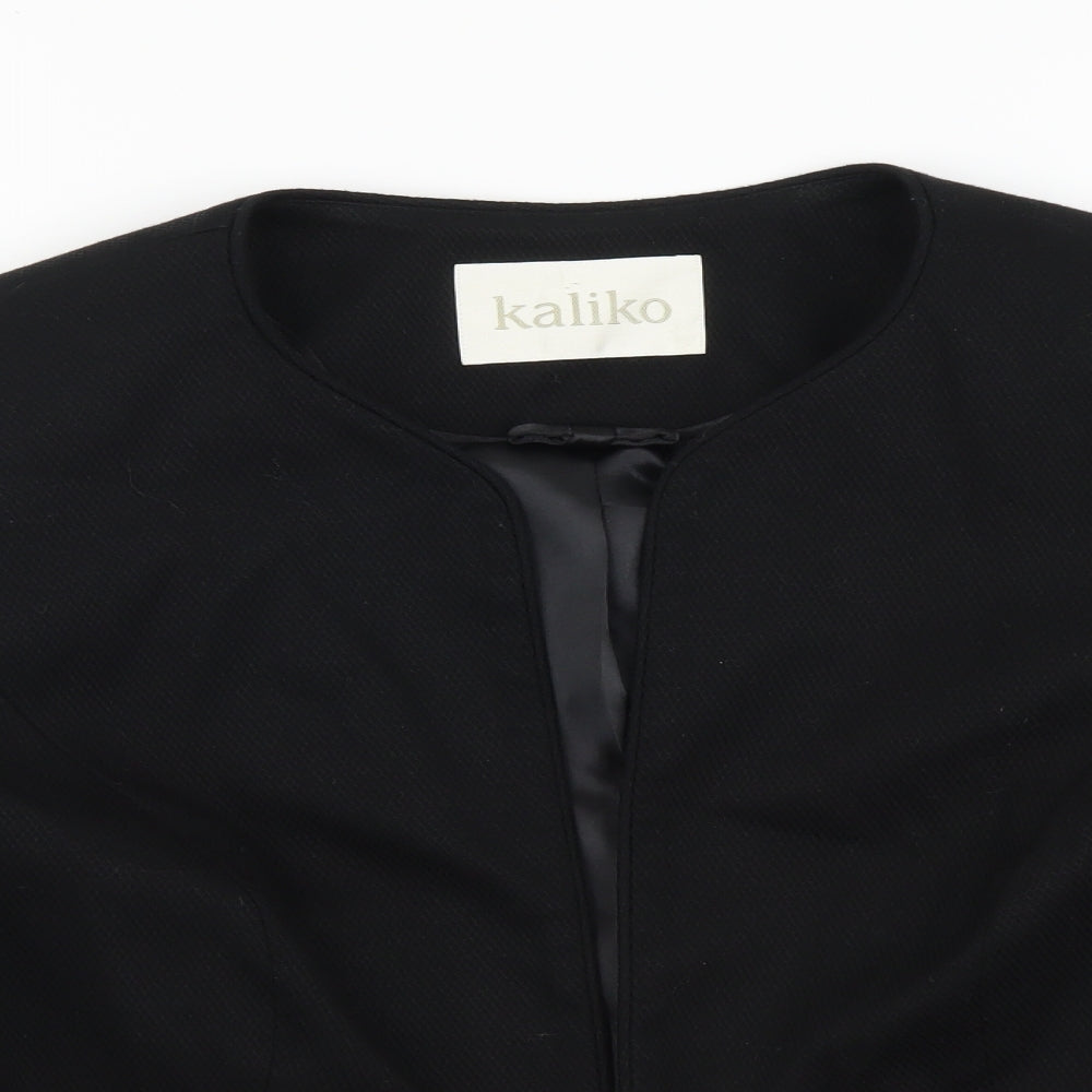 Kaliko Womens Black Jacket Size 14 Hook & Eye