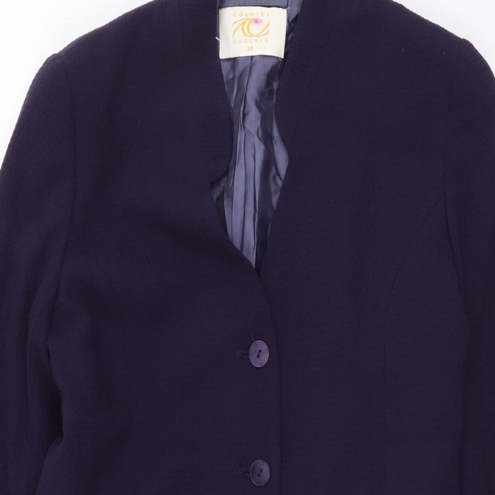 Country Casuals Womens Purple Overcoat Jacket Size 10 Button