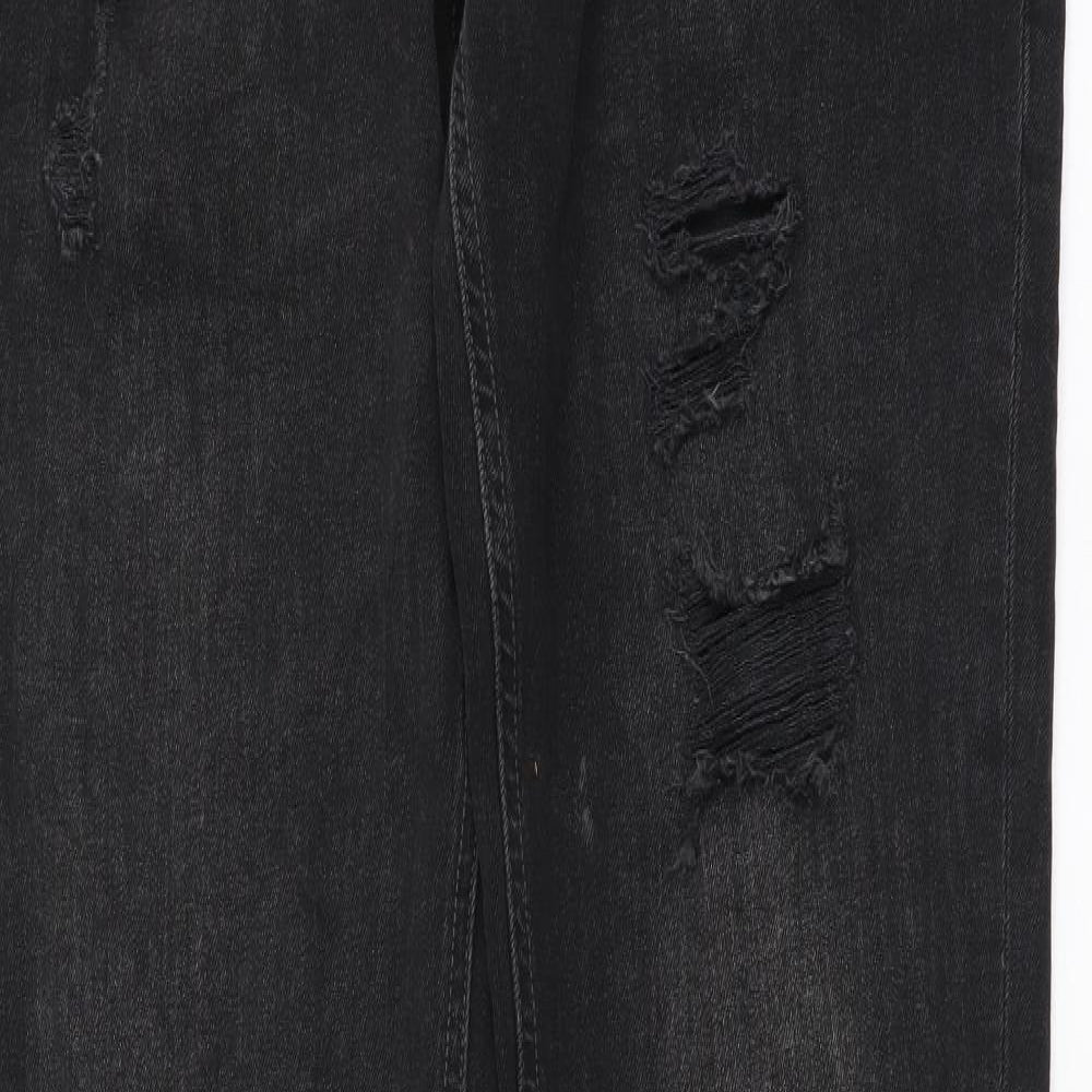 JACK & JONES Mens Grey Cotton Skinny Jeans Size 30 in L34 in Regular Button