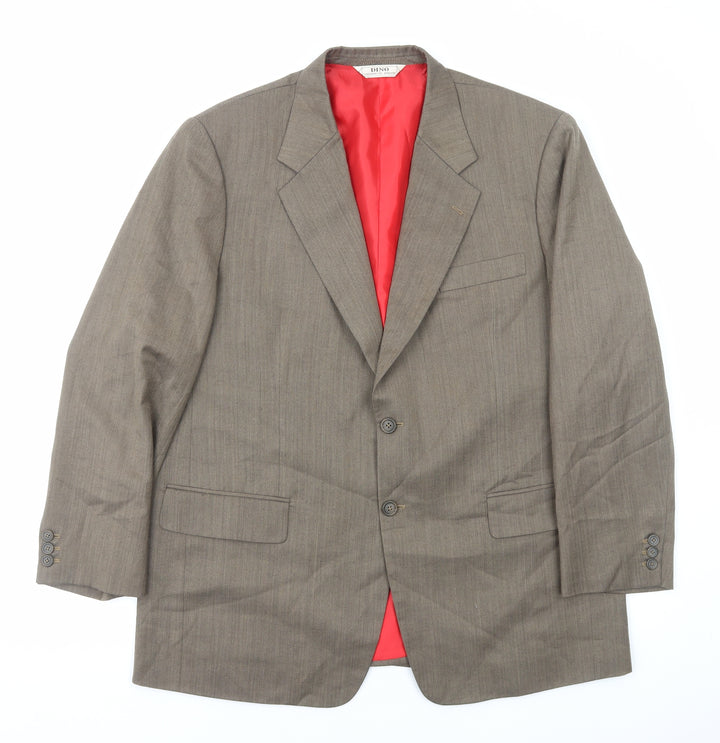 Dino Mens Brown Polyester Jacket Blazer Size M