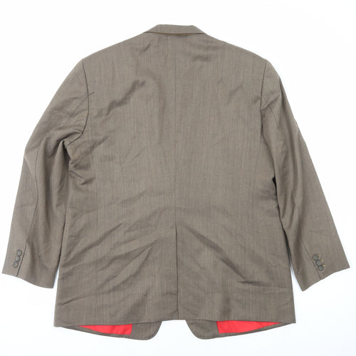 Dino Mens Brown Polyester Jacket Blazer Size M