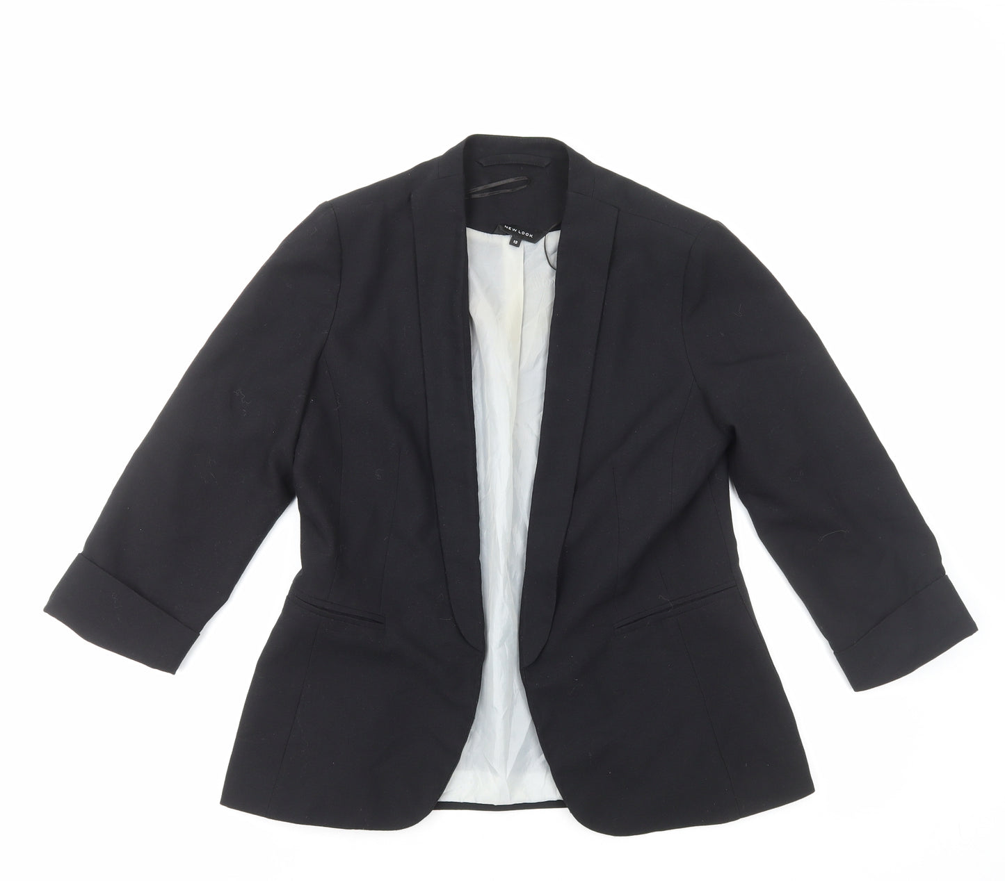 New Look Womens Black Polyester Jacket Blazer Size 12