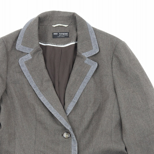 Marks and Spencer Womens Brown Jacket Size 16 Button