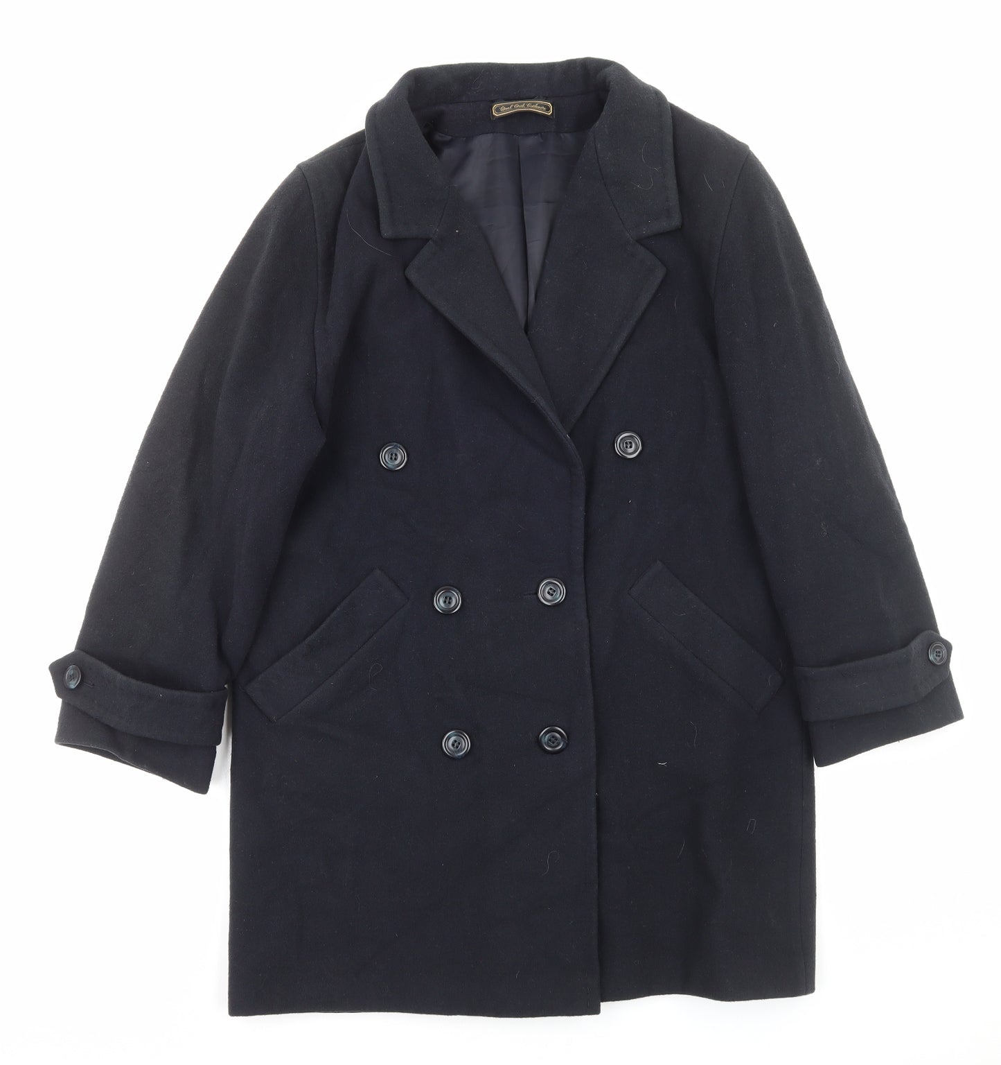 Marks and Spencer Womens Black Pea Coat Coat Size 12 Button
