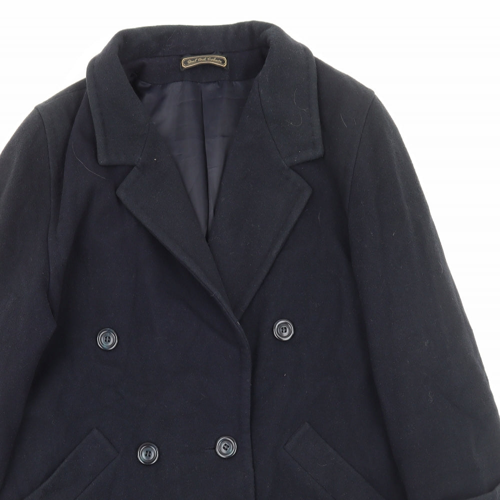 Marks and Spencer Womens Black Pea Coat Coat Size 12 Button