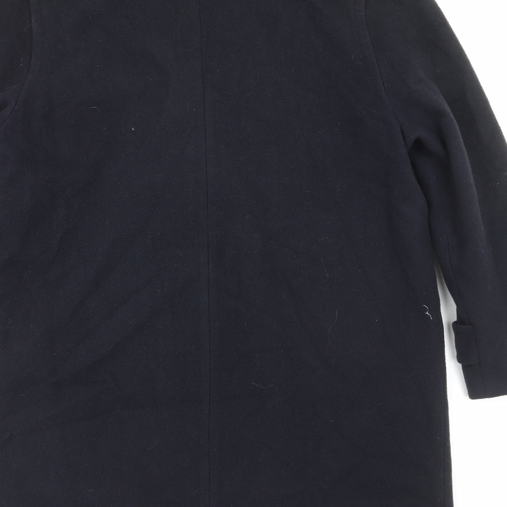 Marks and Spencer Womens Black Pea Coat Coat Size 12 Button