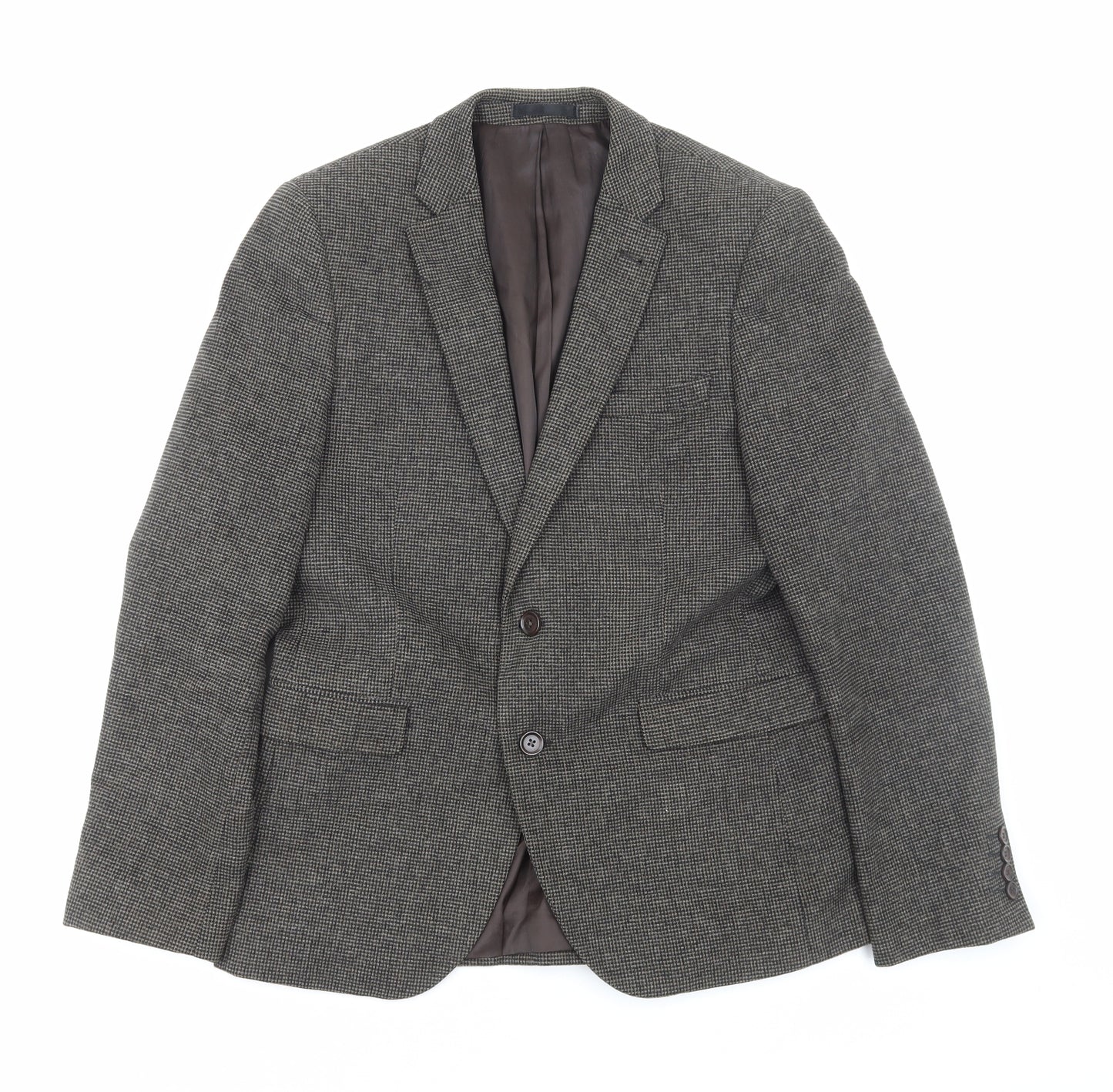Cedar Wood State Mens Brown Check Polyester Jacket Blazer Size M