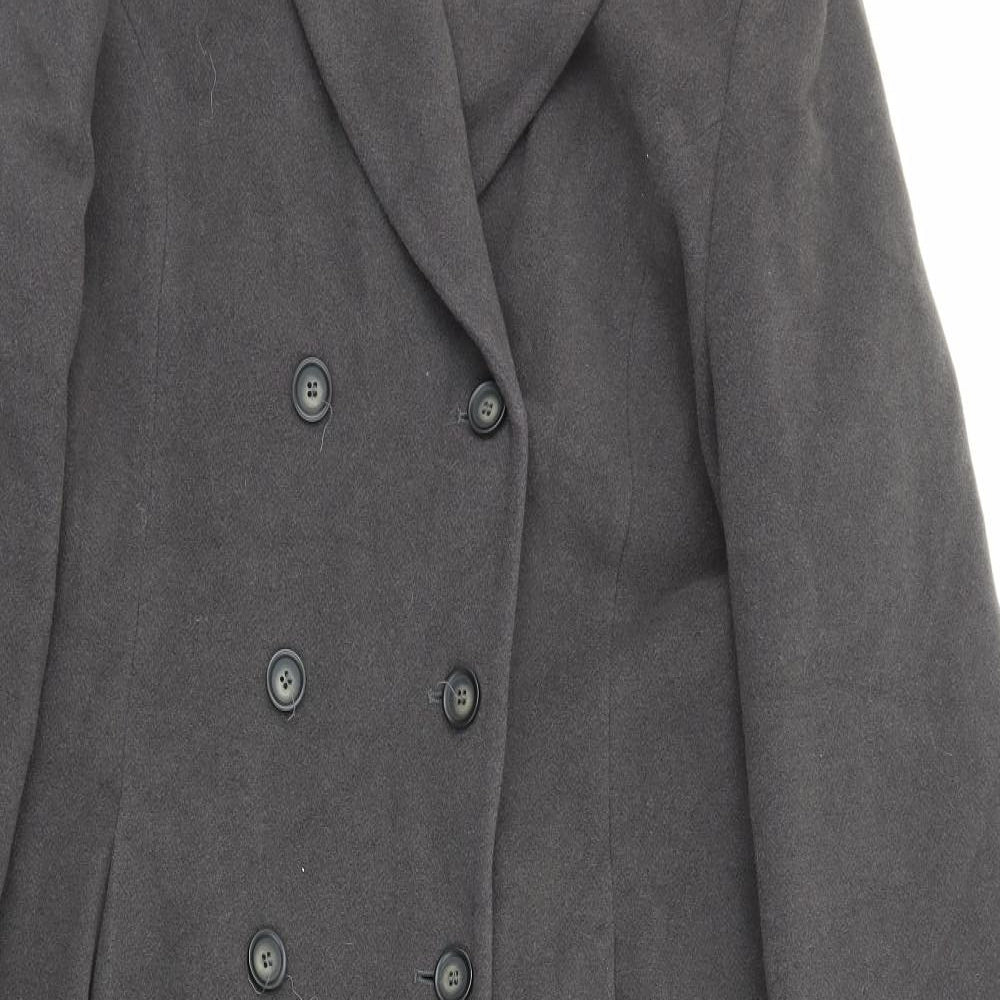 Alex & Co. Womens Brown Pea Coat Coat Size 16 Button